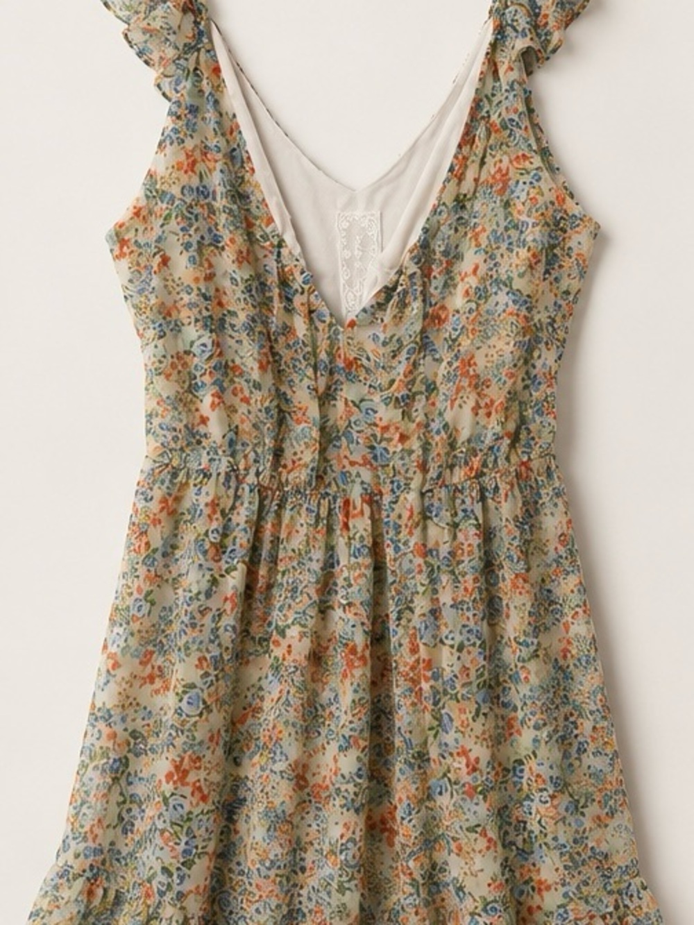 Floral V-Neck Ruffle Strap Romper